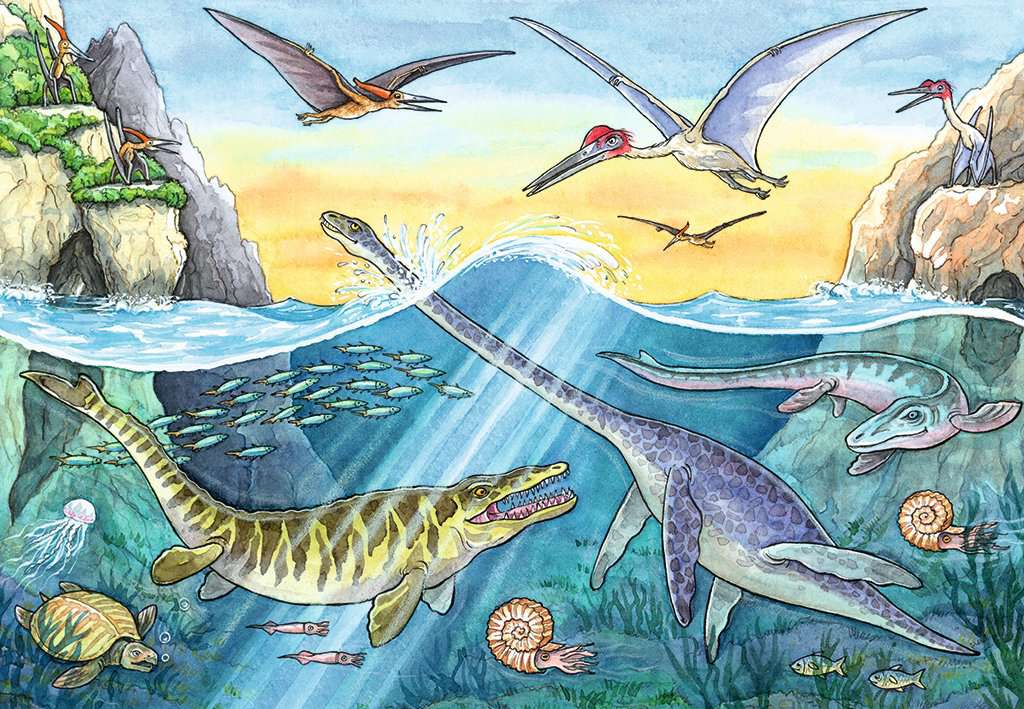 Dinosaurios de Tierra y Mar: Rompecabezas 2 x 24 Piezas Ravensburger