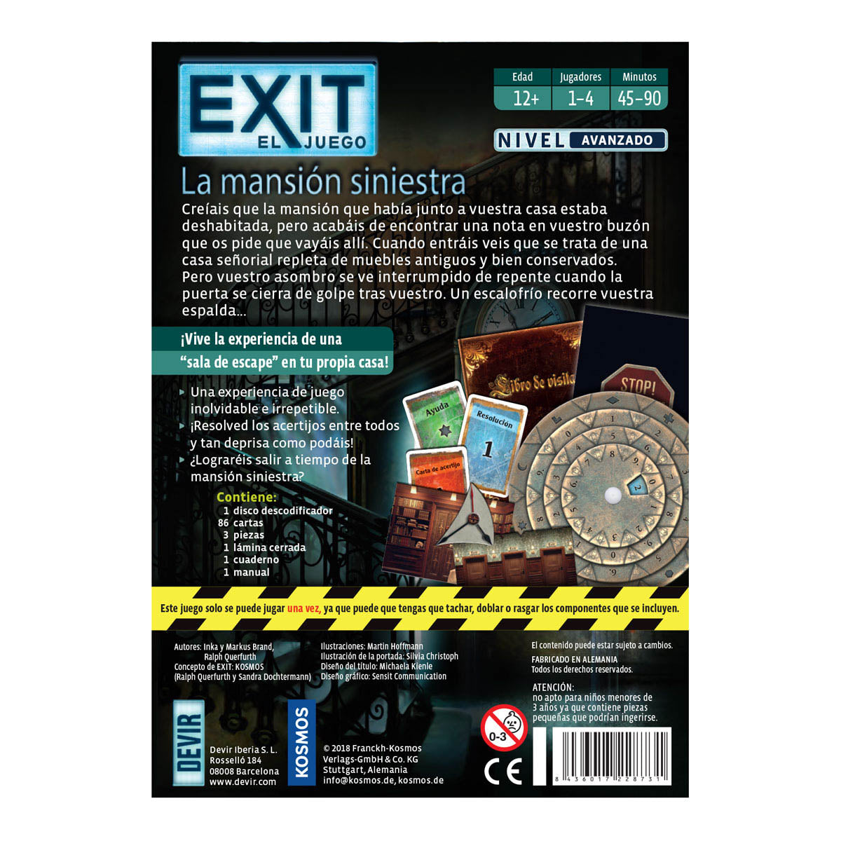 EXIT – La Mansion Siniestra, Juego de Mesa, Devir