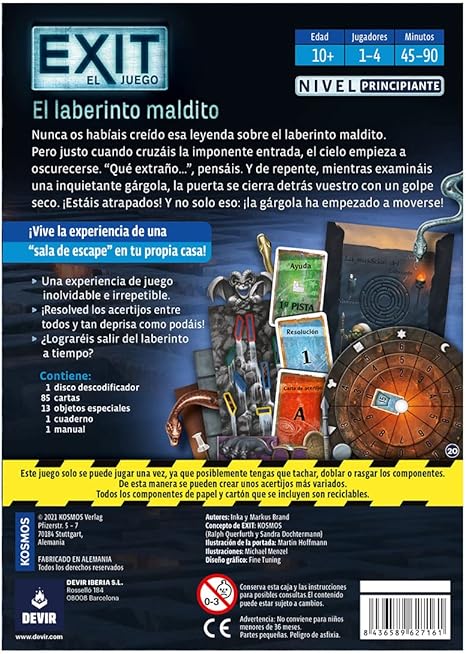 EXIT –Laberinto Maldito, Juego de Mesa, Devir