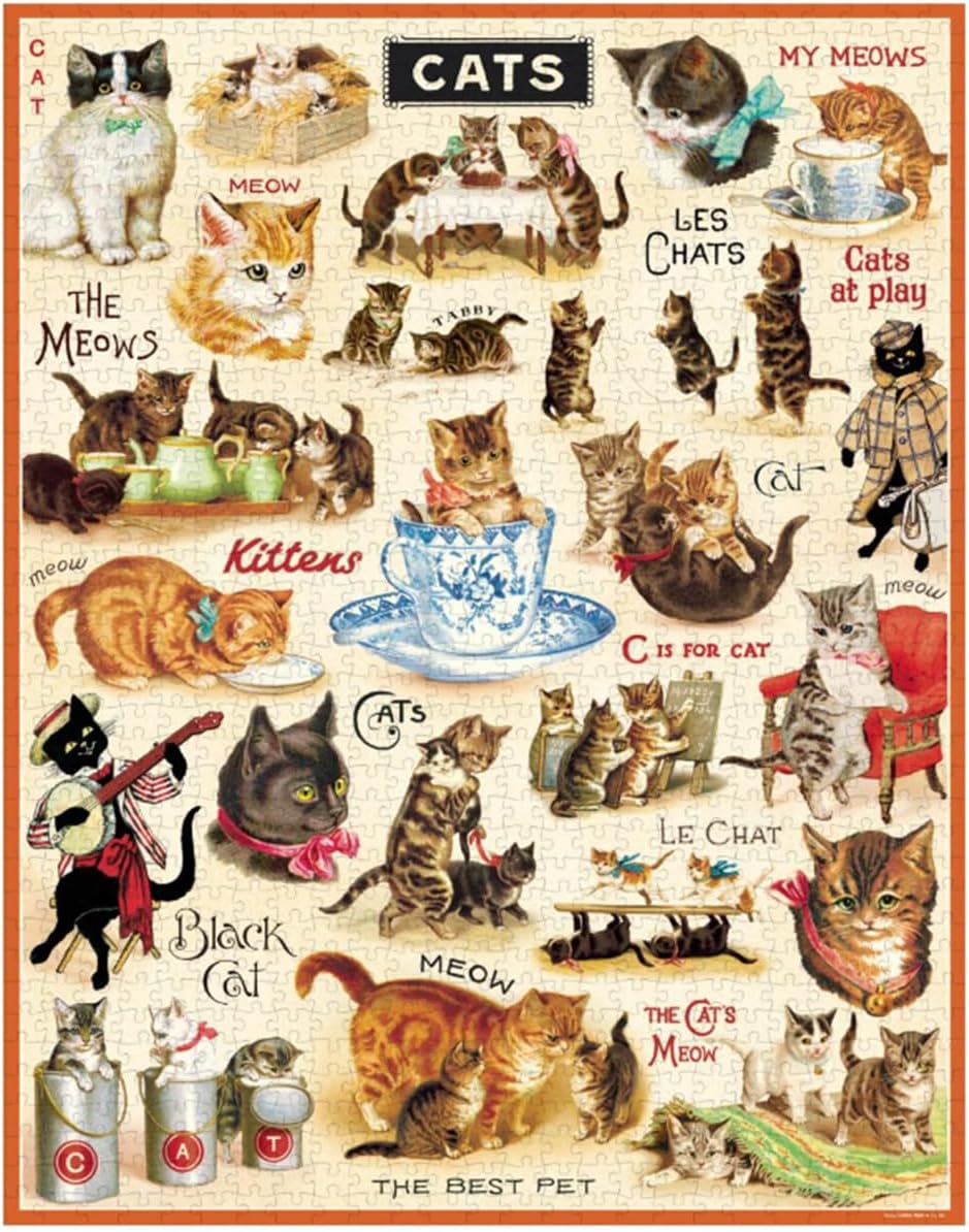 Rompecabezas Vintage Cats 2, Cavallini & Co