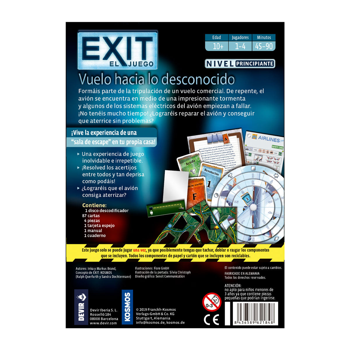EXIT 15 - Vuelo hacia lo Desconocido, Juego de Mesa, Devir