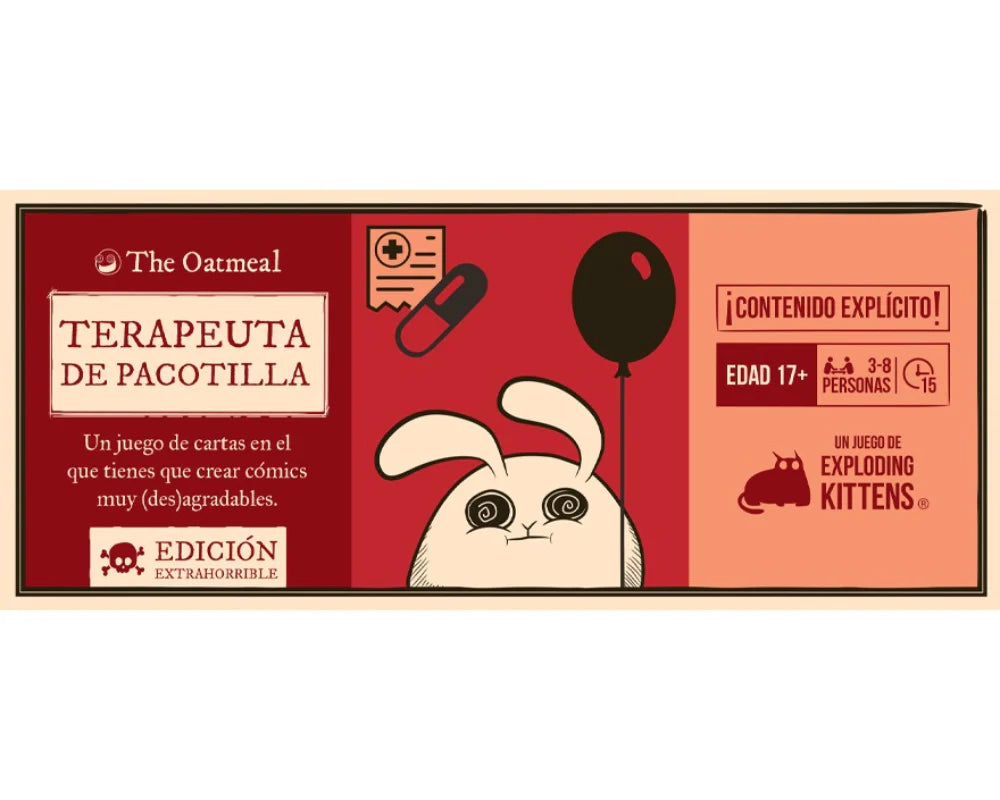 Terapeuta de Pacotilla. Juego de Mesa Exploding Kittens en Español. Edad 18+