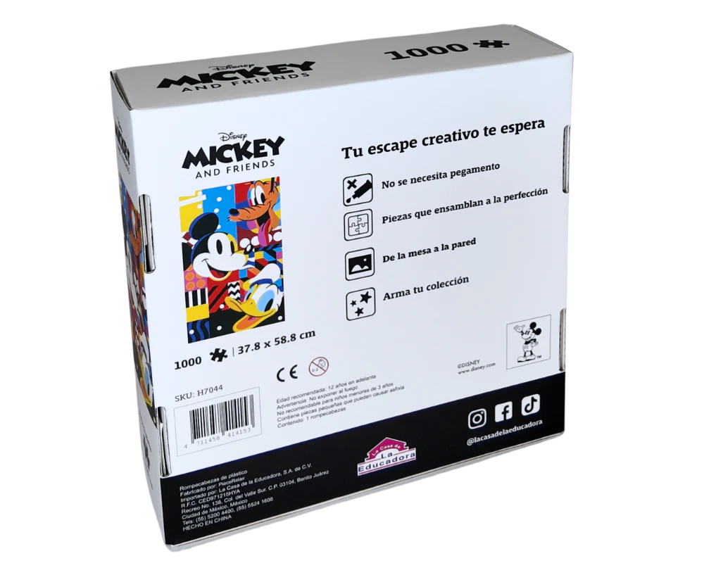 Mickey, Donald y Pluto Disney 1000 Piezas, Rompecabezas De Plástico