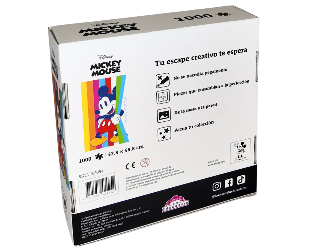 Mickey Mouse Colores Disney 1000 Piezas, Rompecabezas De Plástico