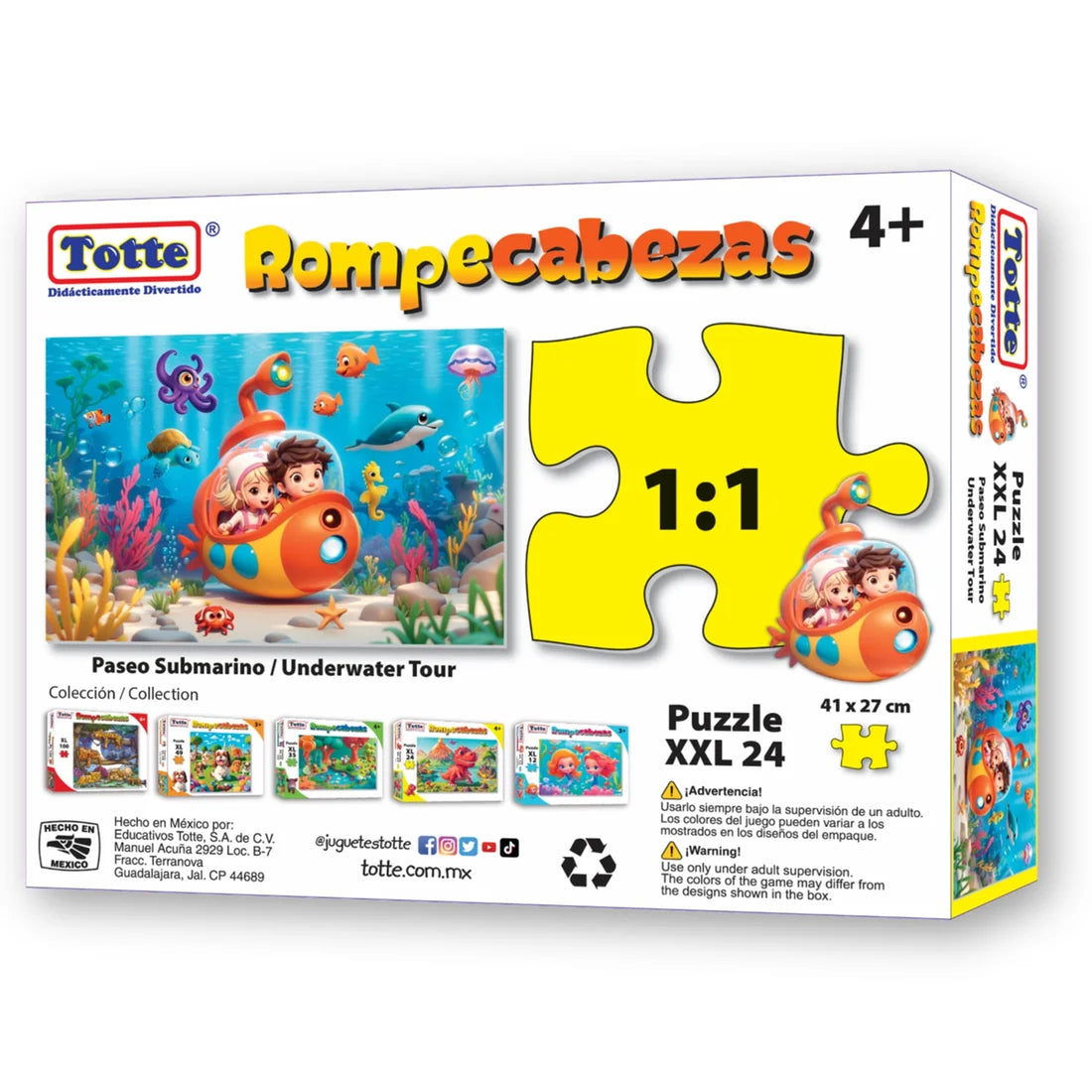 Paseo Submarino Rompecabezas 24 Piezas XXL, Educativos Totte