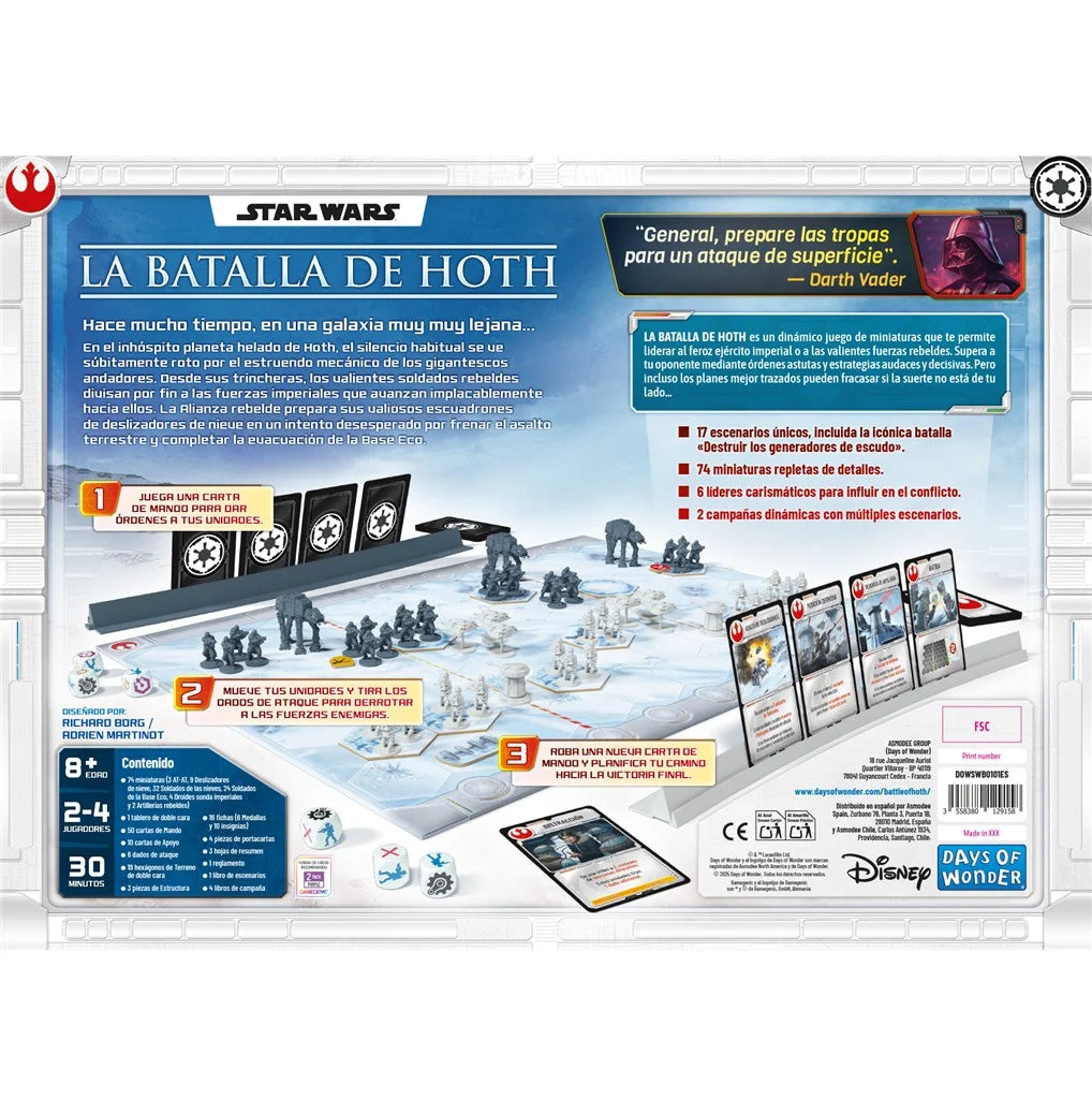 Star Wars La Batalla de Hoth, Juego de Mesa en Español Asmodee