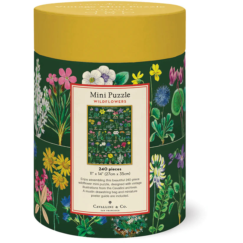 Rompecabezas Mini Vintage Wildflowers 240 Piezas, Cavallini & Co