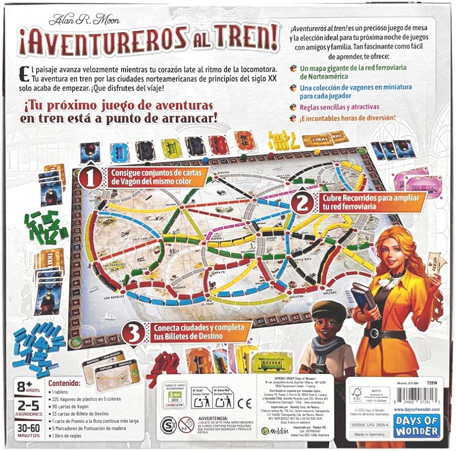 ¡Aventureros al tren! (Ticket to Ride) Juego de Mesa Nueva Edición