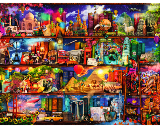 Mundo de los libros: Rompecabezas Ravensburger de 2000 Piezas