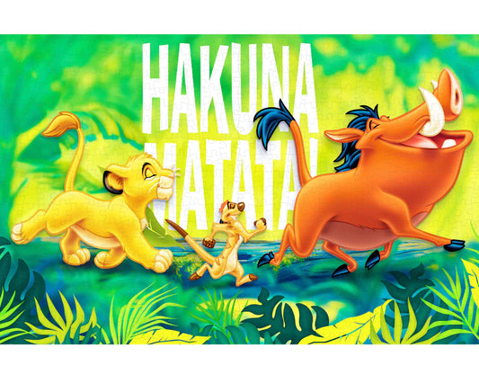 Rey León Hakuna Matata 600 Piezas, Rompecabezas de plástico Disney