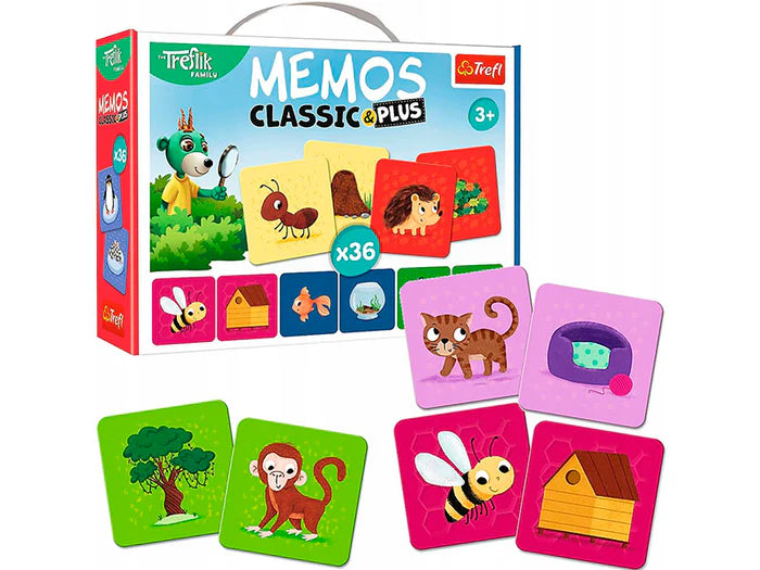 Memos Classic&Plus, Treflik - Juego de Mesa Trefl