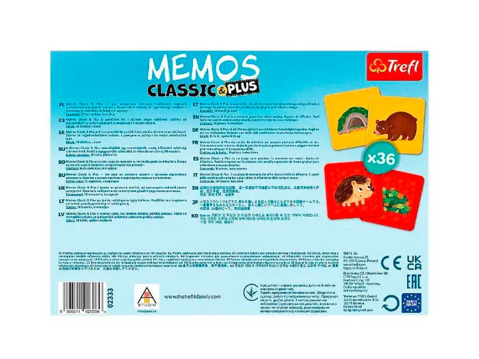 Memos Classic&Plus, Treflik - Juego de Mesa Trefl