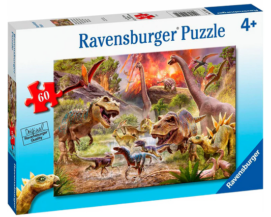 Carrera de Dinosaurios: Rompecabezas 60 Piezas Ravensburger