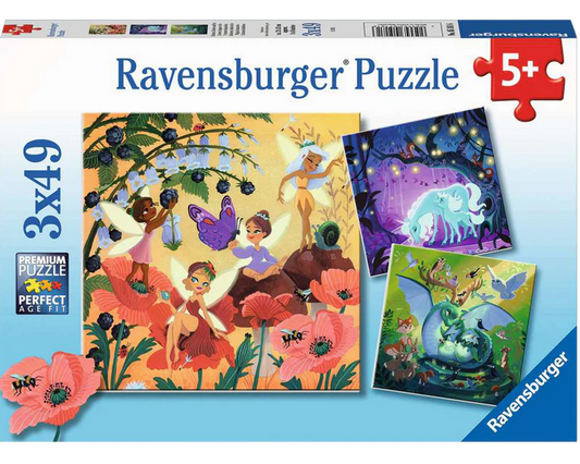 Personajes Mágicos: Rompecabezas 3 x 49 Piezas Ravensburger