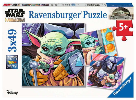 Grogu Moments: Rompecabezas 3 x 49 Piezas Ravensburger