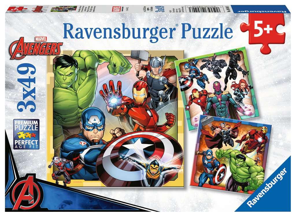 Avengers: Rompecabezas 3 x 49 Piezas Ravensburger