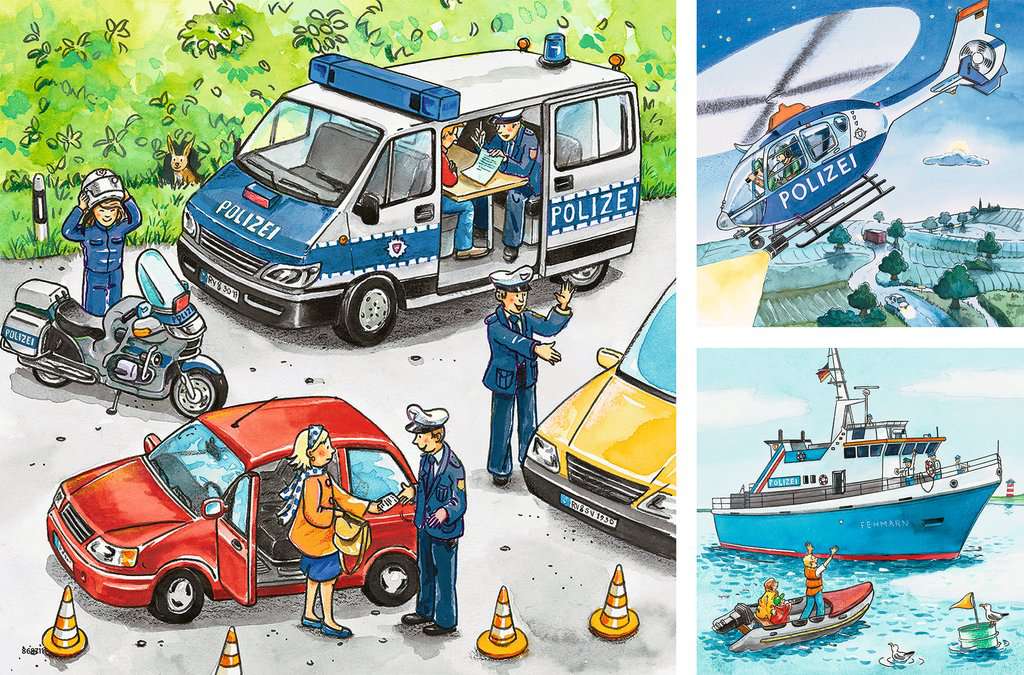 Acción Policial: Rompecabezas 3 x 49 Piezas Ravensburger