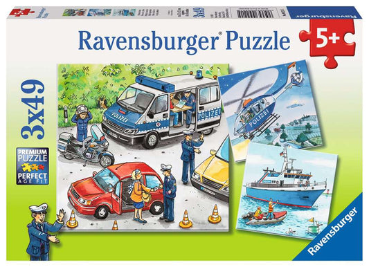 Acción Policial: Rompecabezas 3 x 49 Piezas Ravensburger