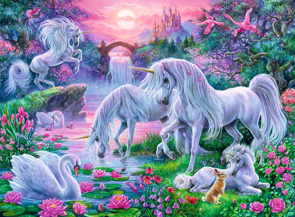 Unicornios a la puesta del sol: Rompecabezas 150 Piezas XXL Ravensburger