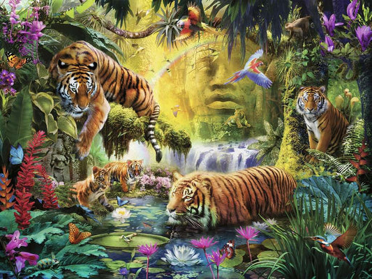 Tigres Tranquilos: Rompecabezas 1500 Piezas Ravensburger