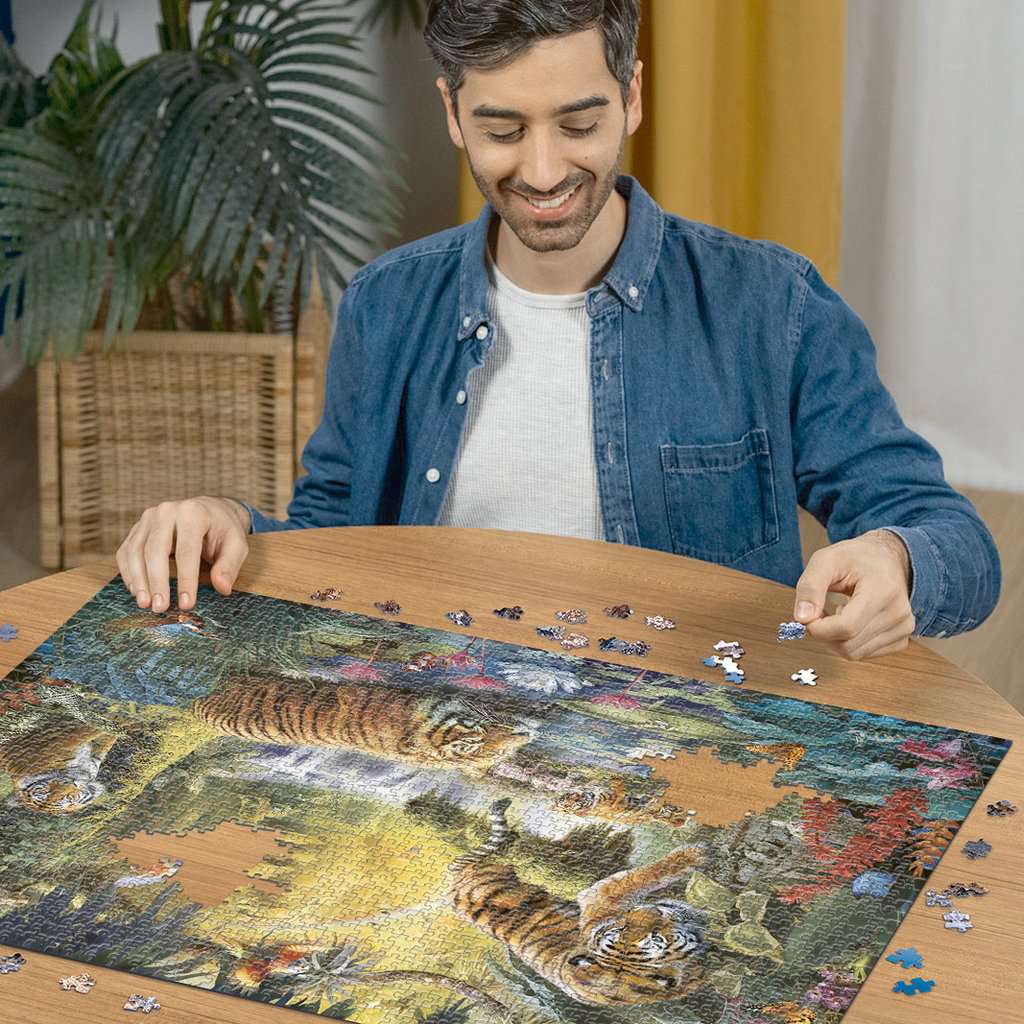 Tigres Tranquilos: Rompecabezas 1500 Piezas Ravensburger