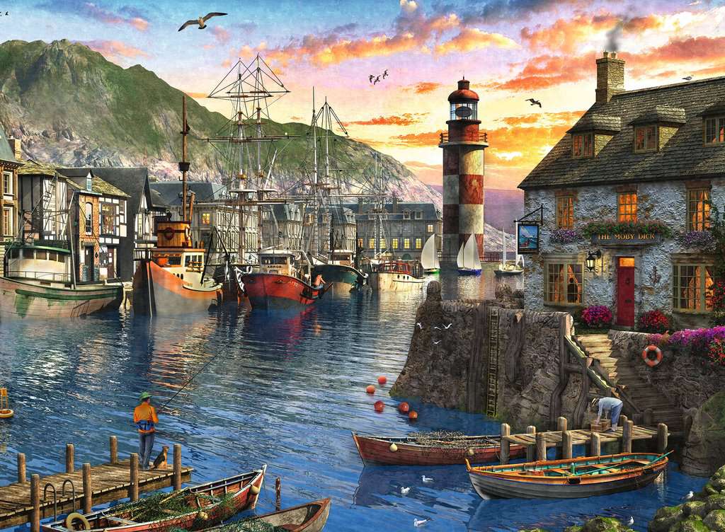 Amanecer en el Puerto Rompecabezas 500 Piezas  Ravensburger