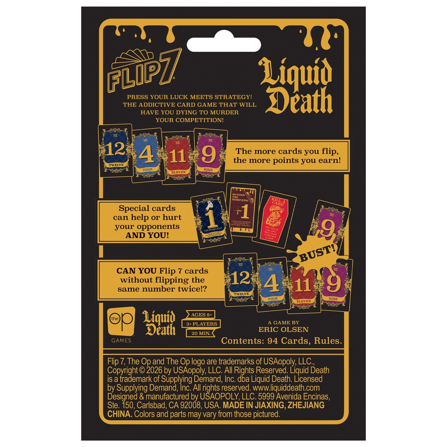 Flip 7 Liquid Death, Juego de Mesa USAopoly