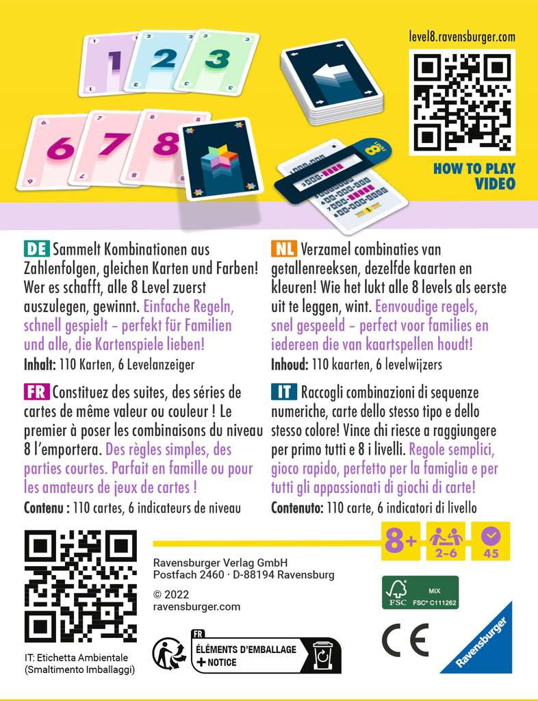 Level 8, Juego De Mesa De Cartas Ravensburger