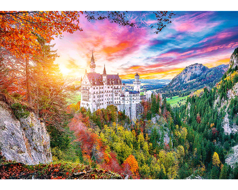 Vista del Castillo Neuschwanstein en Alemania: Rompecabezas 500 Piezas Trefl