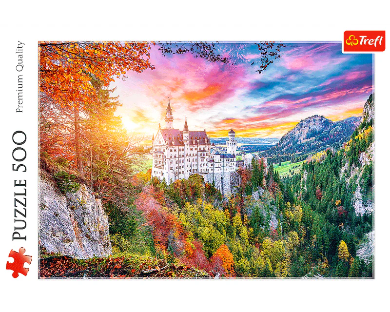 Vista del Castillo Neuschwanstein en Alemania: Rompecabezas 500 Piezas Trefl