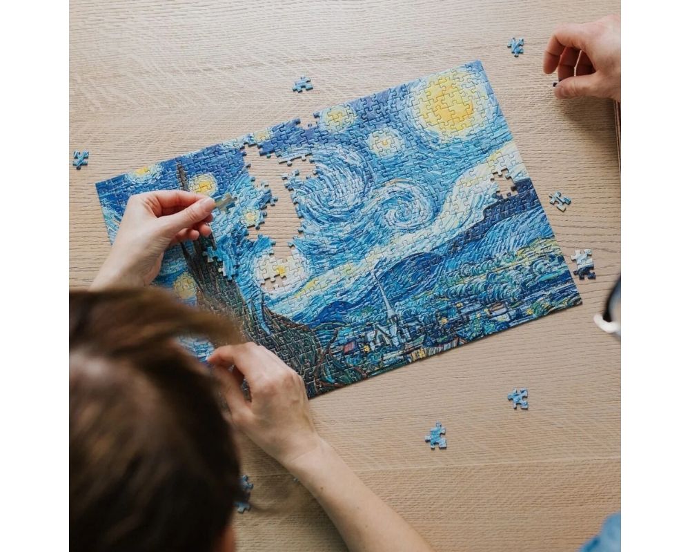 Vincent Van Gogh: La Noche Estrellada con Marco Impreso Rompecabezas 500 Piezas Trefl