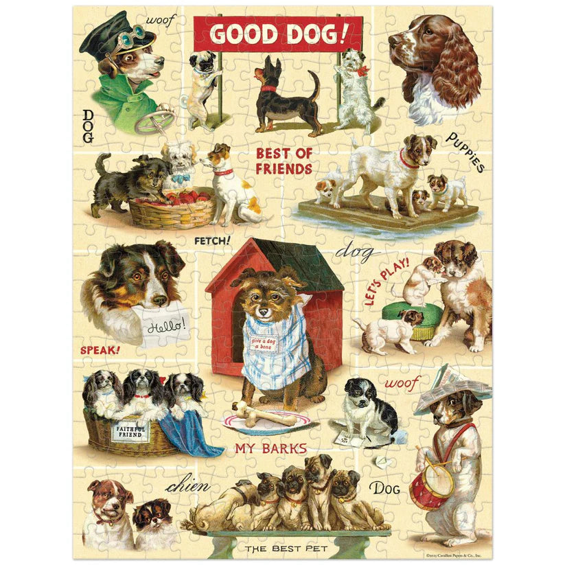Rompecabezas Mini Vintage Dogs 240 Piezas, Cavallini & Co