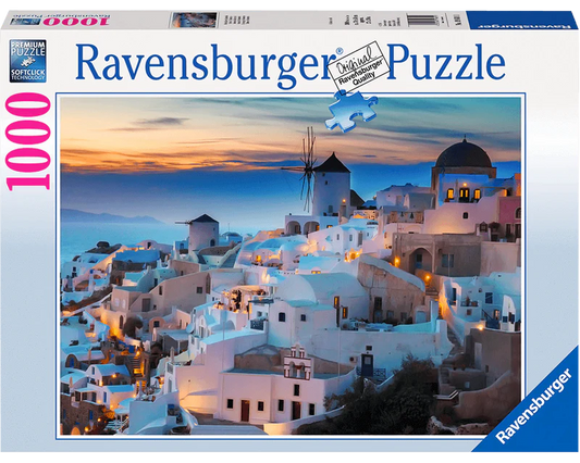 Santorini Atardecer: Rompecabezas 1000 Piezas Ravensburger