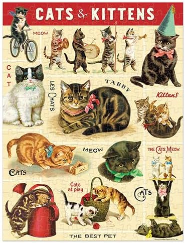 Rompecabezas Mini Vintage Cats 240 Piezas, Cavallini & Co