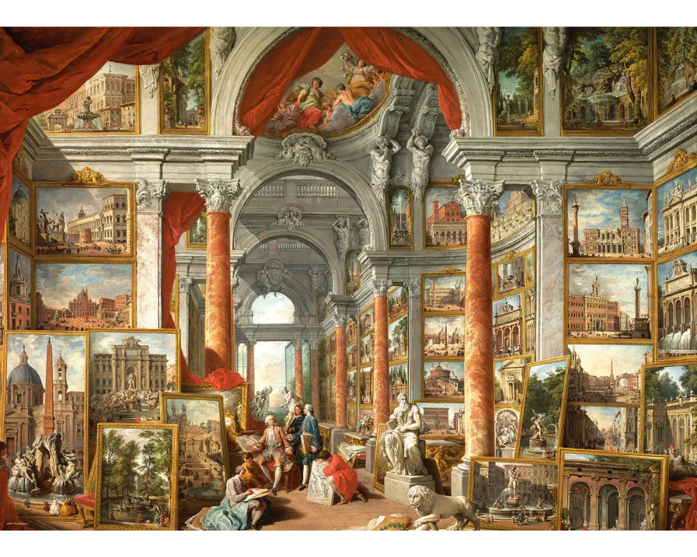 Paolo Panini- Galería de Vistas de Roma Moderna Rompecabezas 1000 Piezas Eurographics