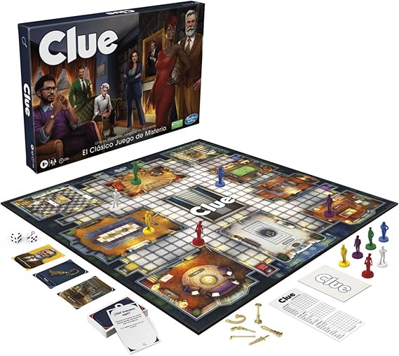 Hasbro Gaming Juego de Mesa Clue - Juego de Misterio