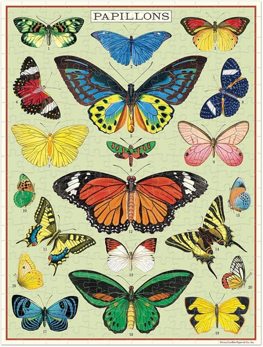 Rompecabezas Mini Vintage Butterflies 240 Piezas, Cavallini & Co