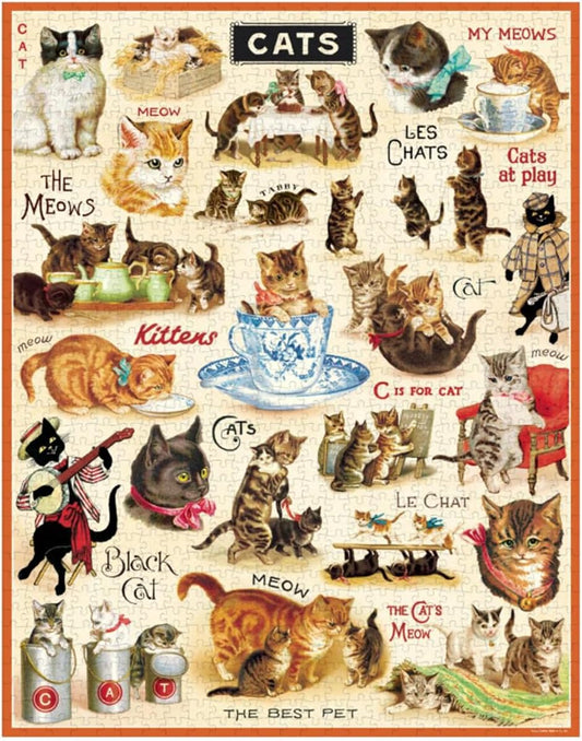 Rompecabezas Vintage Cats 2, Cavallini & Co