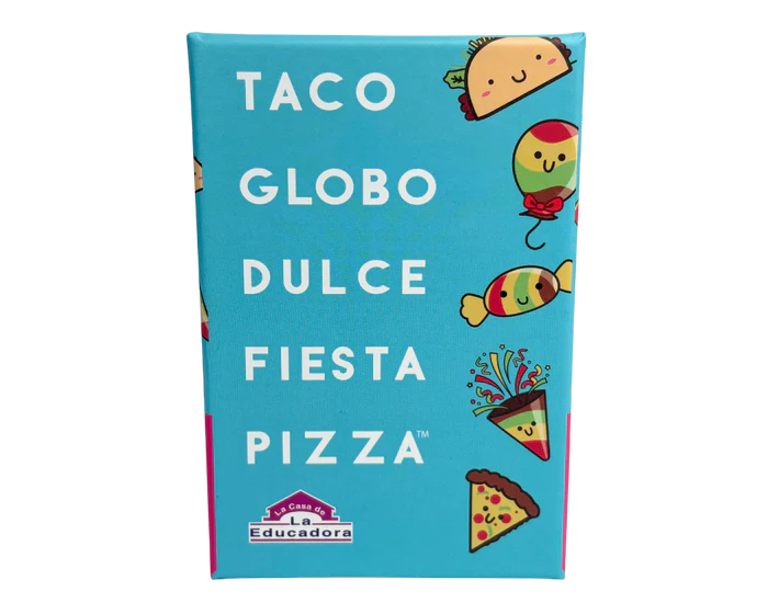Taco, Globo, Dulce, Fiesta Pizza en Español. Blue Orange™
