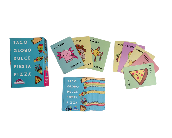 Taco, Globo, Dulce, Fiesta Pizza en Español. Blue Orange™