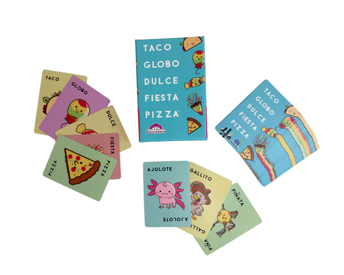 Taco, Globo, Dulce, Fiesta Pizza en Español. Blue Orange™