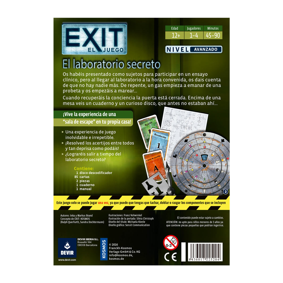 EXIT 03 El Laboratorio Secreto, Juego de Mesa, Devir