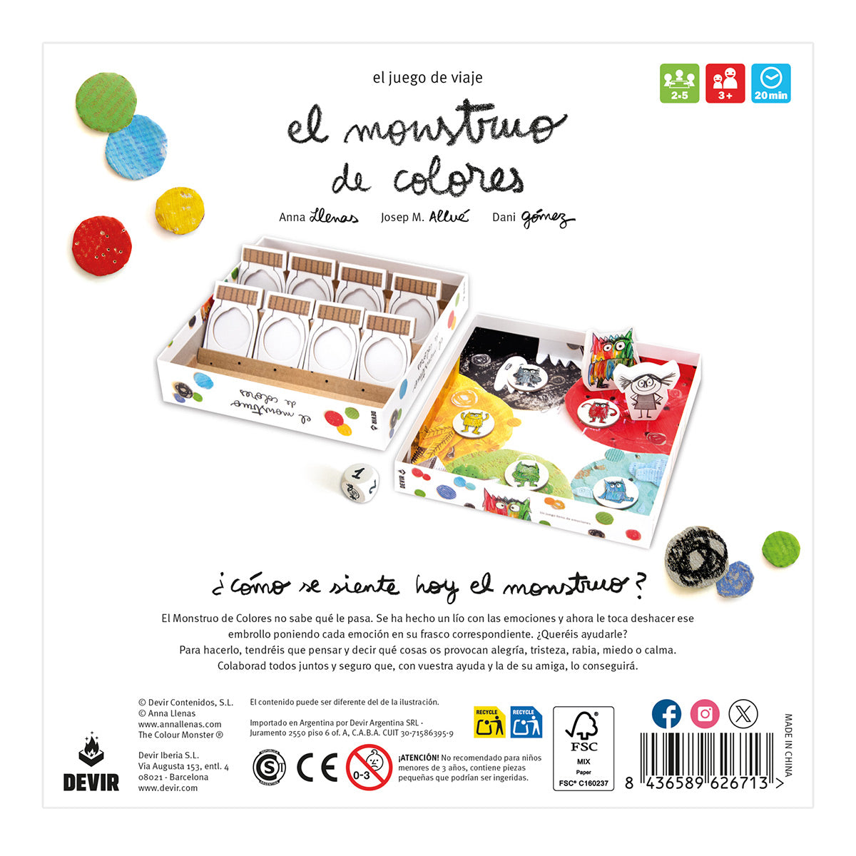 El Monstruo de colores: Viaje, Juego de Mesa Devir