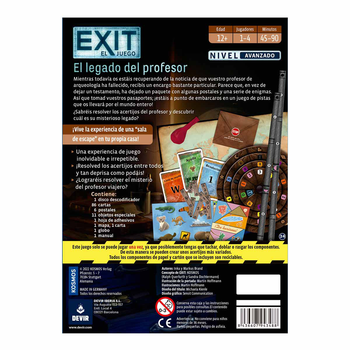 EXIT - El legado del profesor, Juego de Mesa, Devir