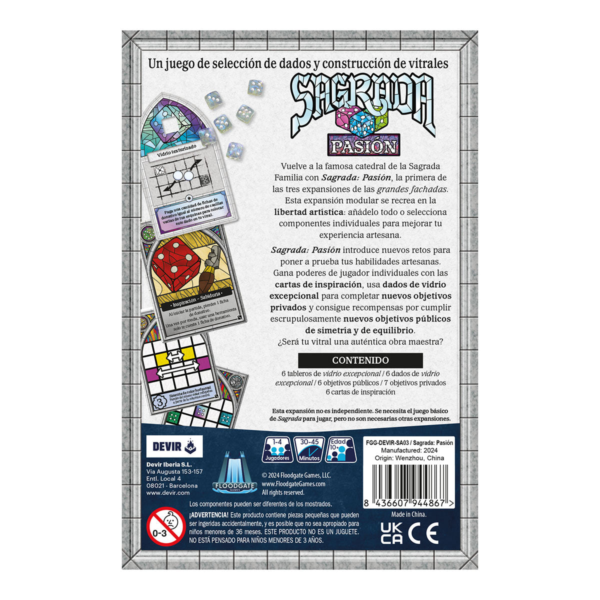 Sagrada: Pasion, Expansion, Juego de Mesa Devir