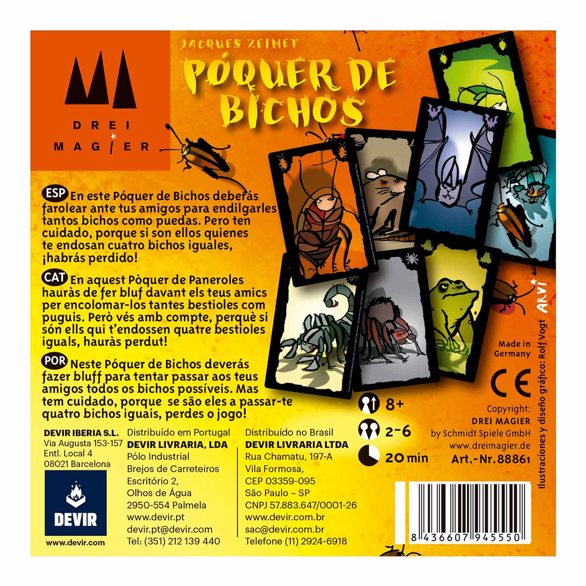 Póquer de Bichos, Juego de Mesa Devir