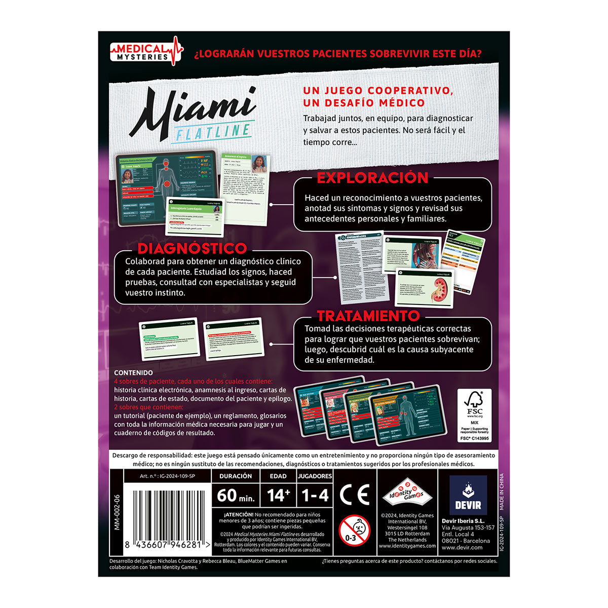 Medical Mysteries Miami , Juego de Mesa, Devir