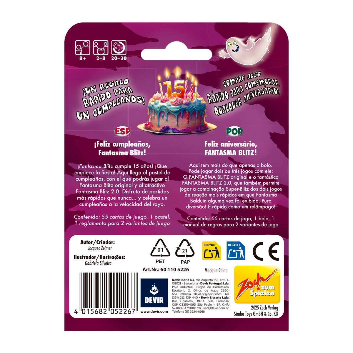 Fantasma Blitz Feliz Aniversario, Juego de Mesa, Devir