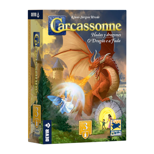 Carcassonne Exp. 3 - Dragones y Hadas, Juego de Mesa Devir