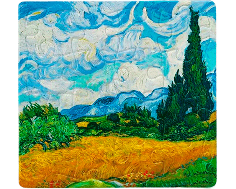 Magneto Van Gogh, Campo de Trigo con Cipreses: Rompecabezas 16 Piezas PieceRelax